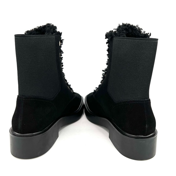 STUART WEITZMAN HENLEY CHILL SUEDE SHEARLING COMBAT ANKLE BOOTS US 6 - EU 36.5 - Picture 10 of 11
